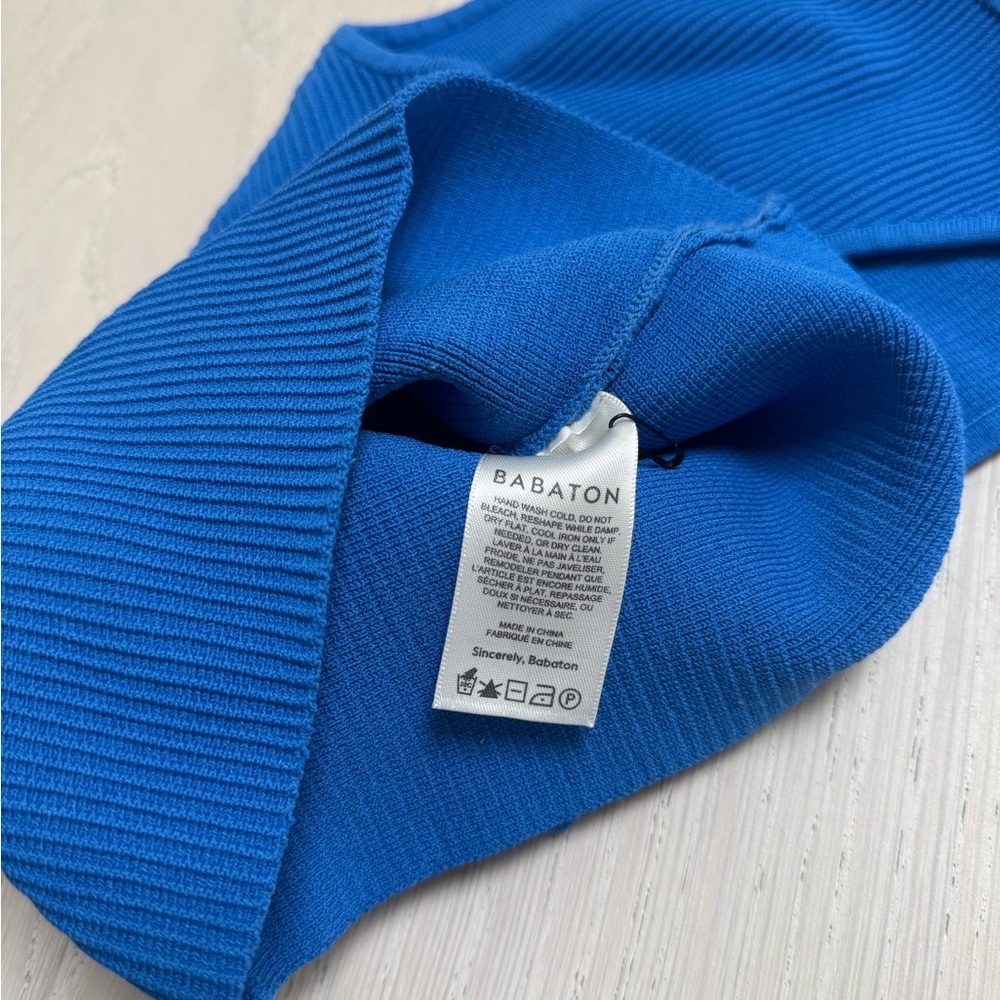 Babaton Blue Contour Tank Hip Length Sleeveless Ribbed Size XS - Picture 5 of 6